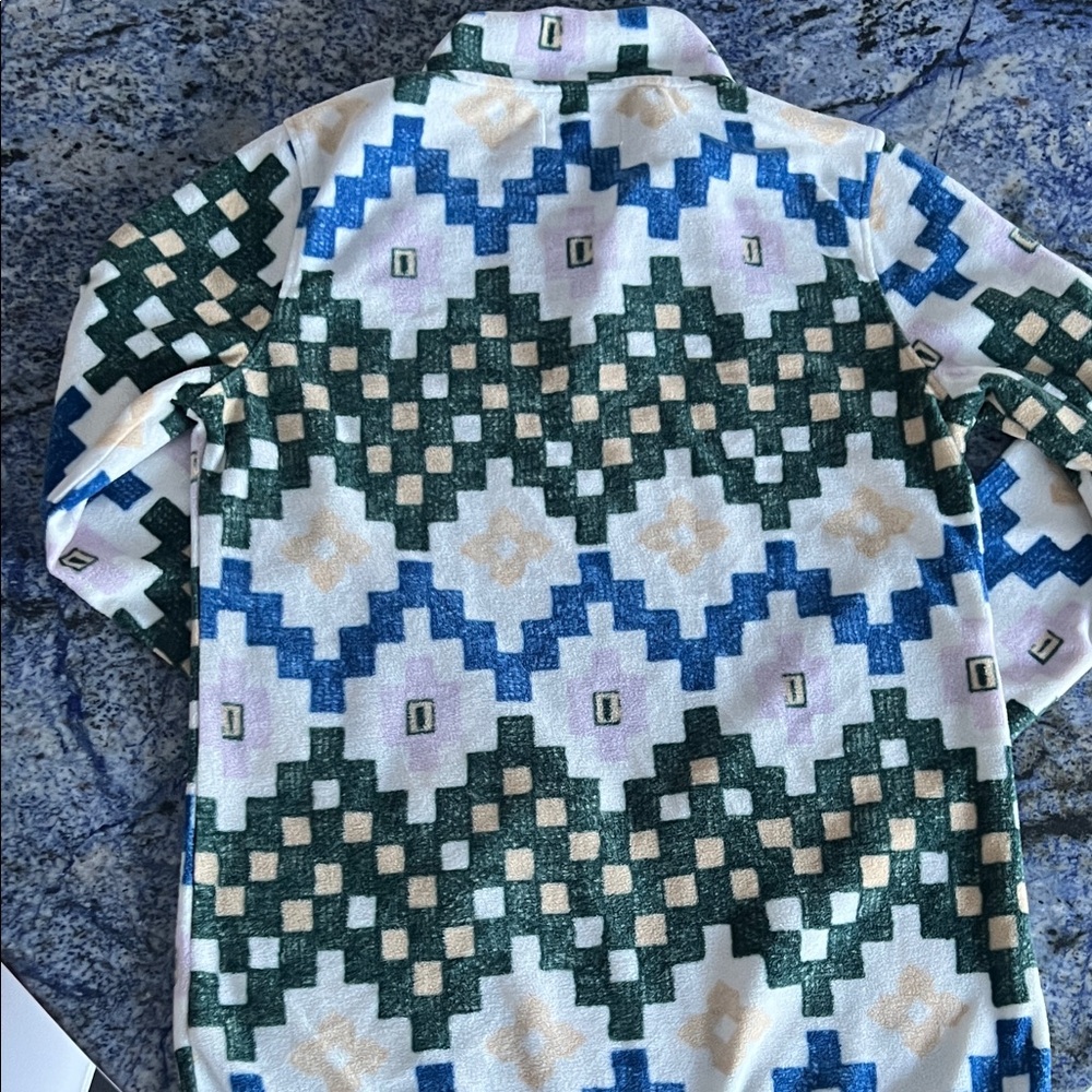 Geometric Patterned Pullover Jacket - image 3